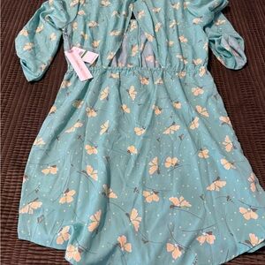 O'Neill Teal Dress with Yellow Floral Pattern